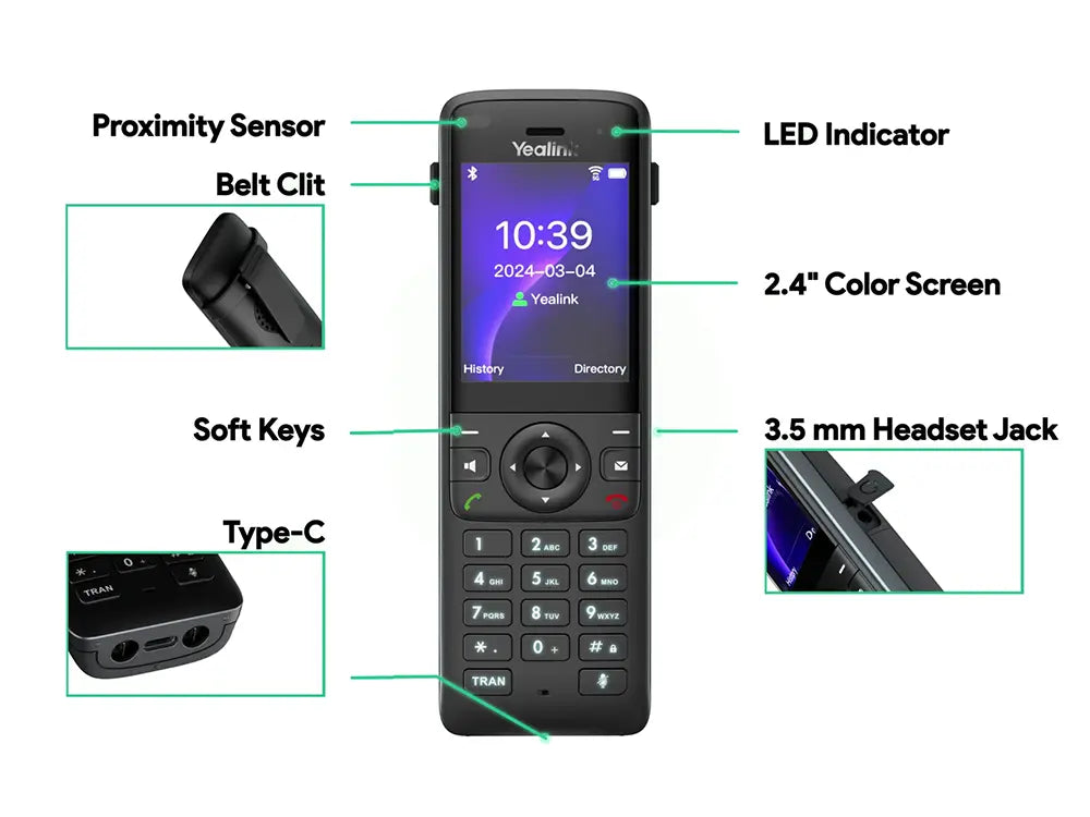 Yealink AX Series IP WiFi Wireless Handset Bundle AX83H - YEALINK-AX83H - New