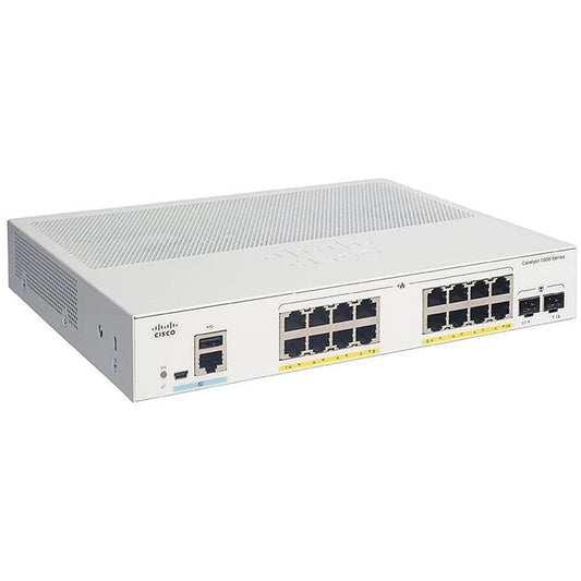 Cisco 16x 10/100/1000 Ethernet ports, 2x 1G SFP uplinks with external PS Switch - C1000-16T-E-2G-L Refurbished - C1000-16T-E-2G-L-R - Reef Telecom