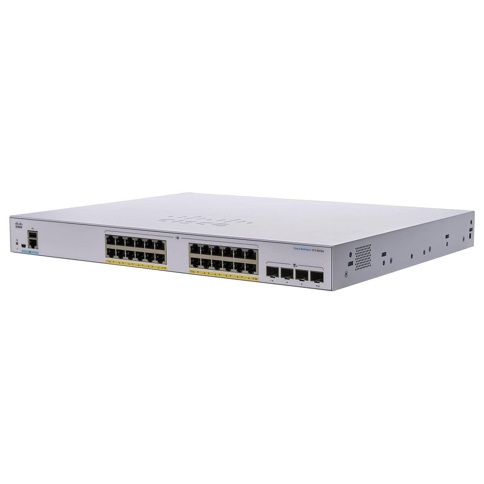 Cisco 24x 10/100/1000 Ethernet PoE+ ports and 195W PoE budget, 4x 1G SFP uplinks Switch - C1000-24P-4G-L Refurbished - C1000-24P-4G-L-R - Reef Telecom