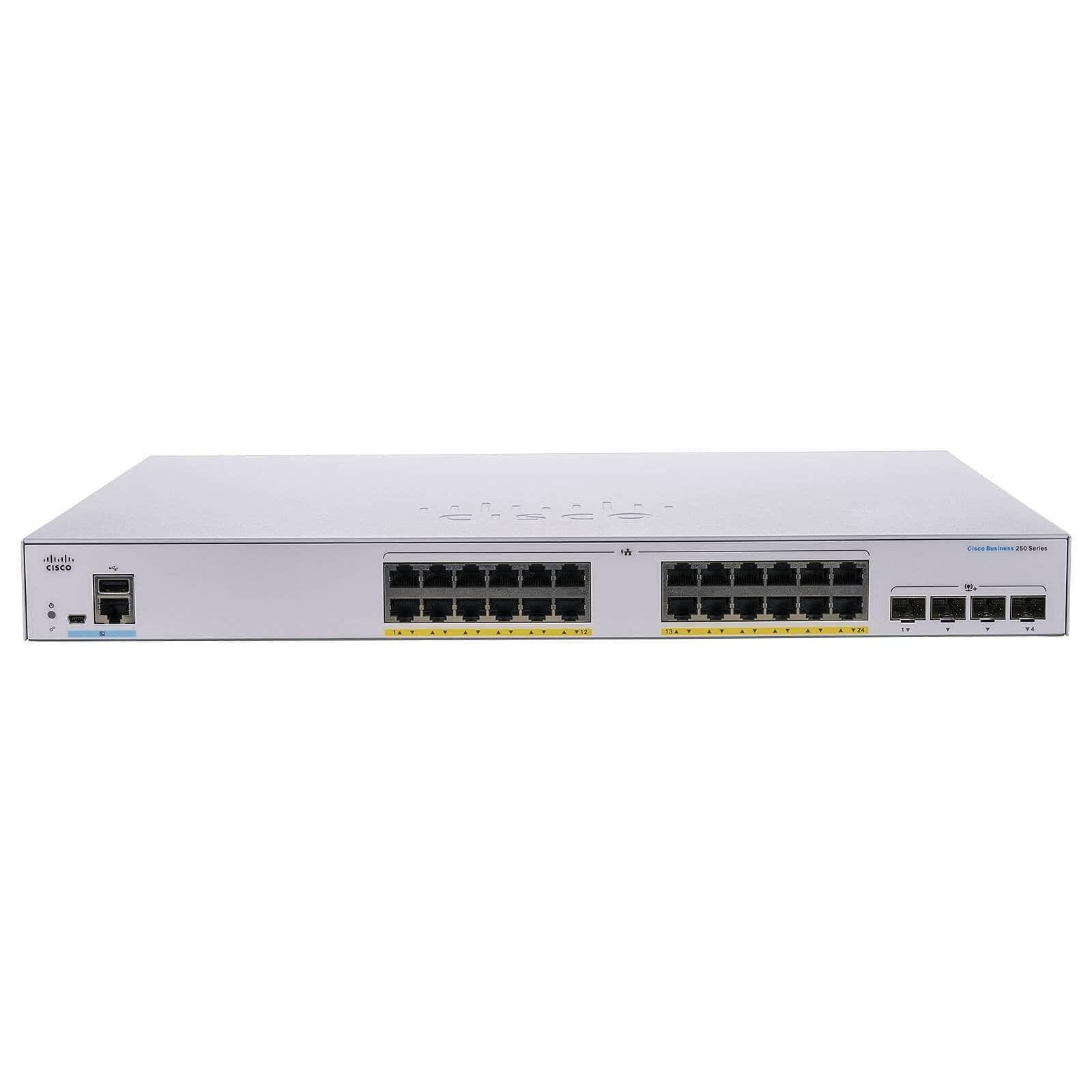 Cisco 24x 10/100/1000 Ethernet PoE+ ports and 195W PoE budget, 4x 1G SFP uplinks Switch - C1000-24P-4G-L Refurbished - C1000-24P-4G-L-R - Reef Telecom