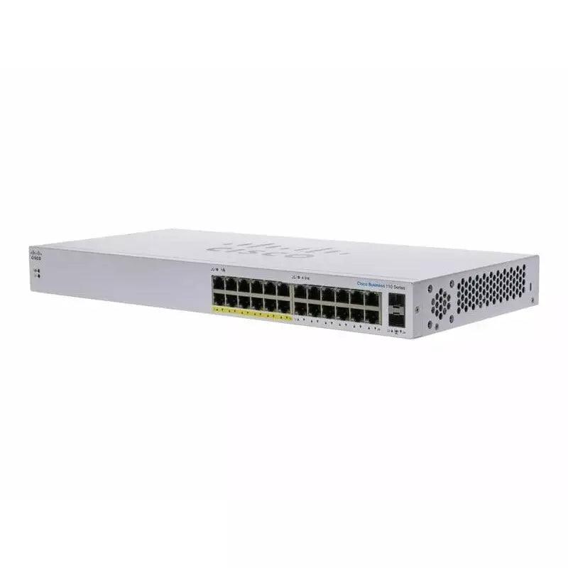Cisco Business 110 Series 24 10/100/1000 Ports PoE Unmanaged Switch w/ 2 Gigabit SFP - CBS110-24PP-NA Refurbished - CBS110-24P-NA-R - Reef Telecom