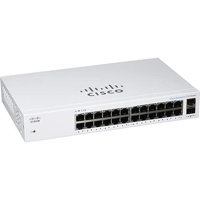 Cisco Business 110 Series 24 10/100/1000 Ports Unmanaged Switch w/ 2 Gigabit SFP - CBS110-24T-NA Refurbished - CBS110-24T-NA-R - Reef Telecom