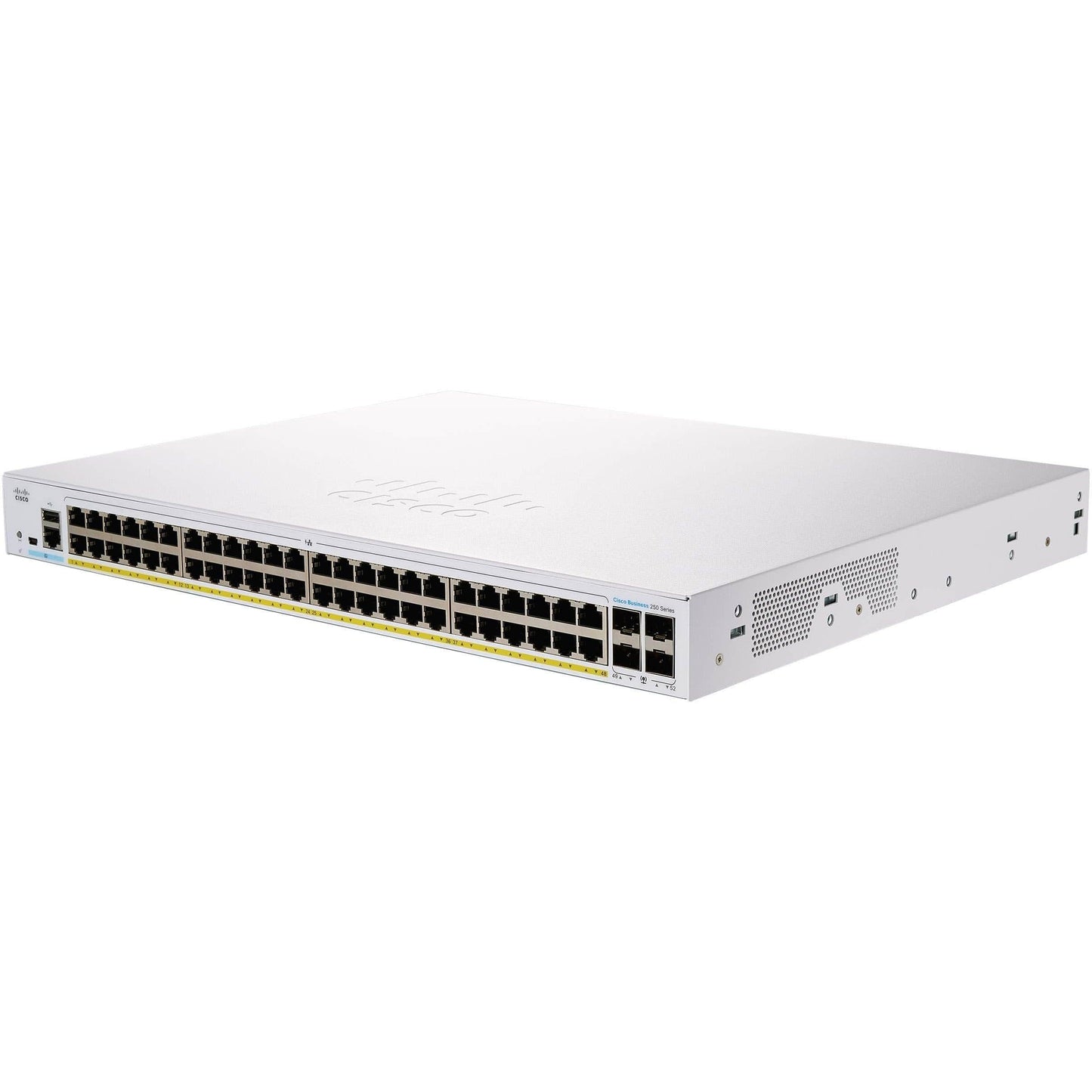Cisco Business 250 Series 48 10/100/1000 Port PoE+ Smart Switch w/ 4 10 Gigabit SFP+ - CBS250-48P-4X-NA Refurbished - CBS250-48P-4X-NA-R - Reef Telecom