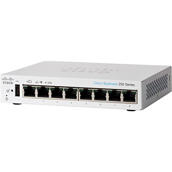 Cisco Business 250 Series 8 10/100/1000 Port Smart Switch w/ 2 Gigabit Copper/ SFP Combo Ports - CBS250-8T-E-2G-NA Refurbished - CBS250-8T-E-2G-NA-R - Reef Telecom