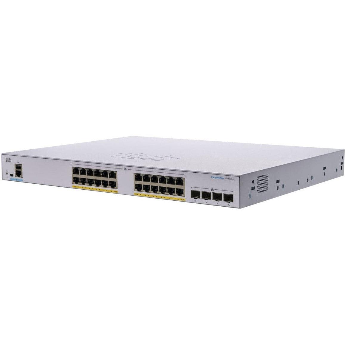 Cisco Business 350 Series 24 10/100/1000 Port Managed Switch w/ 4 10 Gigabit SFP+ - CBS350-24T-4X-NA Refurbished - CBS350-24T-4X-NA-R - Reef Telecom