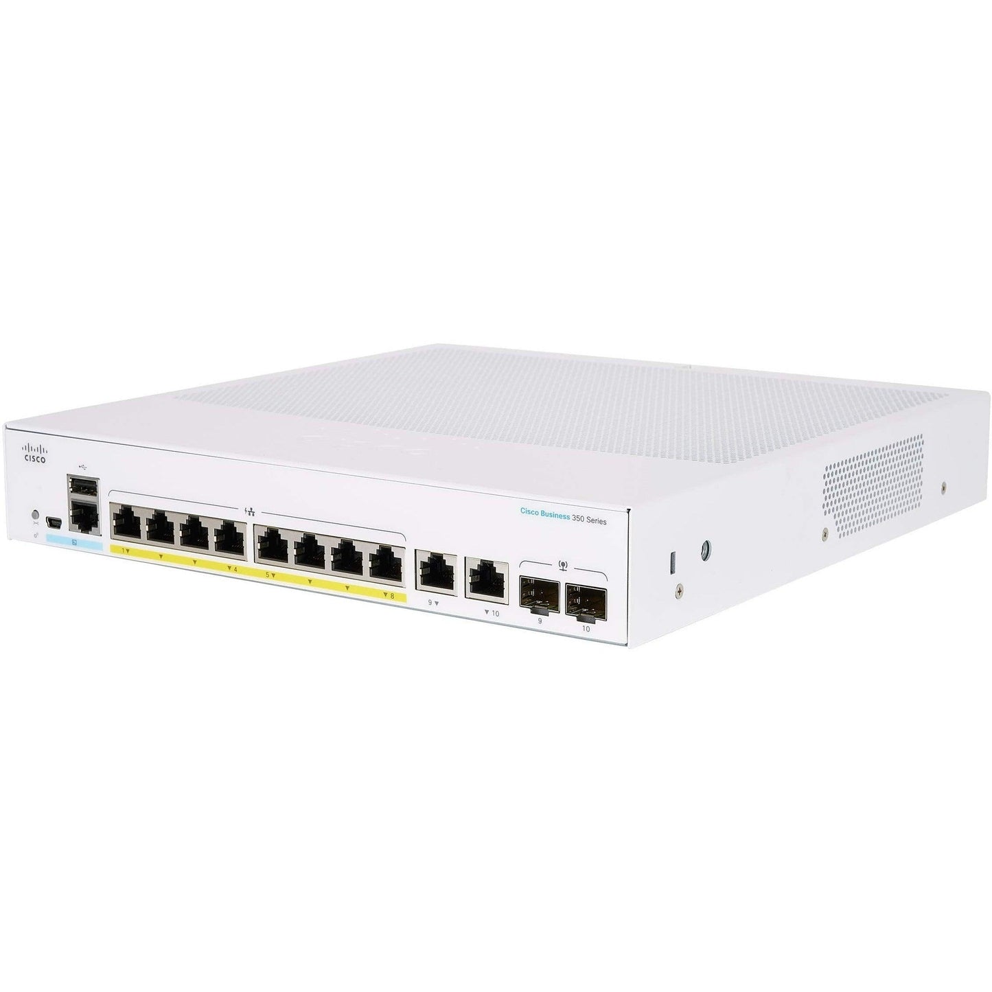 Cisco Business 350 Series 8 10/100/1000 Port PoE+ Managed Switch w/ 2 Gigabit Copper/ SFP Combo Ports - CBS350-8FP-2G-NA Refurbished - CBS350-8FP-2G-NA-R - Reef Telecom