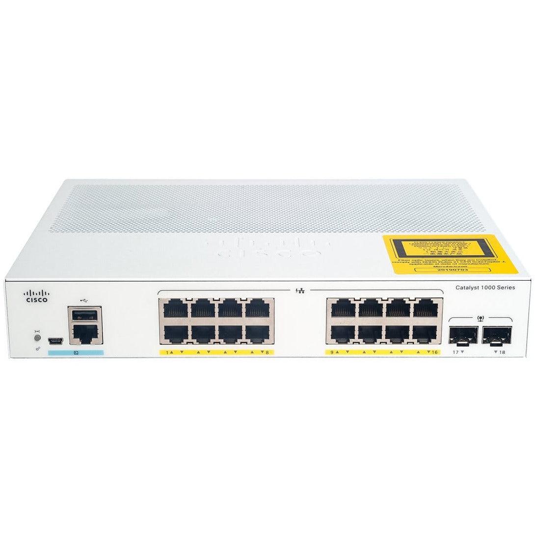 Cisco C1000 16x 10/100/1000 Ethernet PoE+ ports and 120W PoE budget, 2x 1G SFP uplinks switch - C1000-16P-2G-L Refurbished - C1000-16P-2G-L-R - Reef Telecom