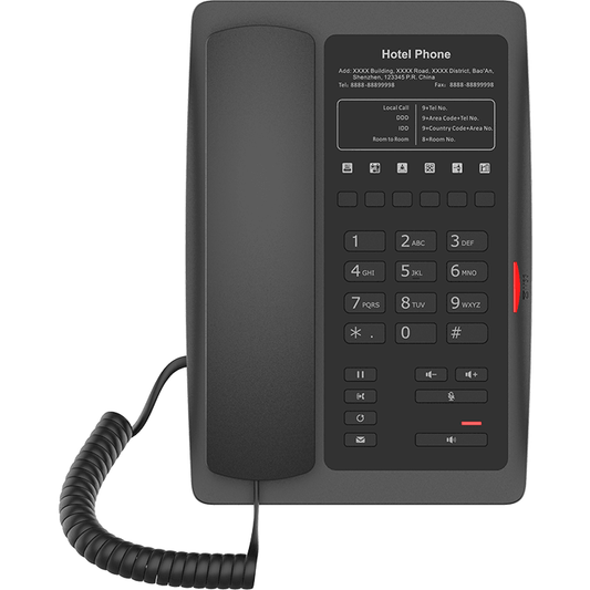 Fanvil Black H3 PoE 2 Line SIP Hospitality Phone - FANVIL-H3-B - New - FANVIL-H3-B - Reef Telecom